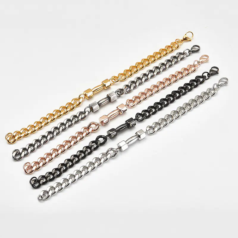 Vintage Men's Titanium Steel Dumbbell Bracelet